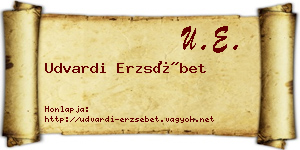 Udvardi Erzsébet névjegykártya